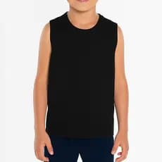Regata Infantil Menino 100% Algodao Lisa Kids Juvenil Basica Verao Casual Sem Manga