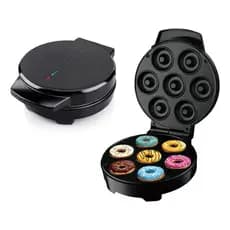 Máquina de Donuts e Rosquinhas 1000W - Antiaderente, 110V, Cor Preta