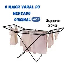 Varal de Chão MAXI Preto – MOR – 25kg de Roupas Apartamentos, Casas, Varandas