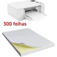 300 Folhas A4 Papel Adesivo Branco Fosco de Etiqueta sem Cortes