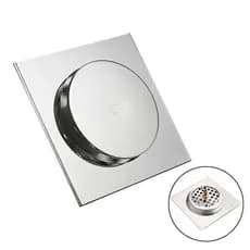 Ralo Inox Click Quadrado 15x15cm Serie Luxo