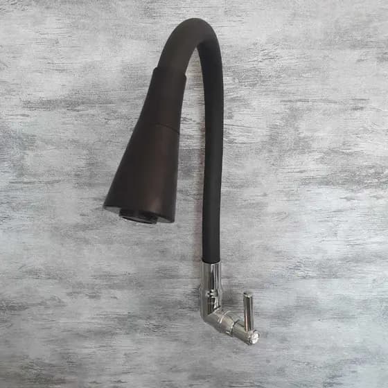 Torneira Easy Eternal Gourmet Flexível Preta Mesa Ou Parede