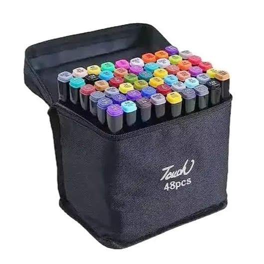 Marcadores Touch Kit com 48 Cores Caneta Ponta Dupla + Bolsa Canetas multifuncionais