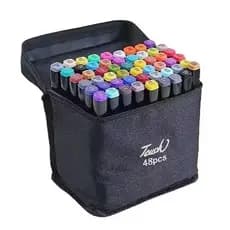 Marcadores Touch Kit com 48 Cores Caneta Ponta Dupla + Bolsa Canetas multifuncionais