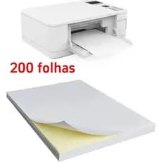 200 Folhas A4 Papel Adesivo Branco Fosco de Etiqueta