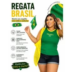 Blusa Regata brasil Algodão Canelada Feminina Conforto e Estilo Diário