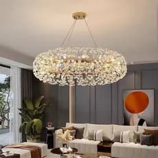 Pendente Cristal Dente De Leão Grande Lustre + G9 5w 3000k