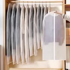 Kit Capa Impermeável Transparente Para Terno Jaqueta Em EVA Com Zíper Anti mofo Organizador Para Guarda Roupa
