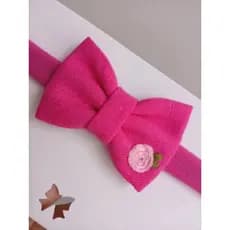 faixa RN linho bordado,  na cor pink