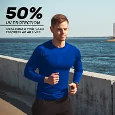 Camiseta Térmica Proteção UV Camisa Dryfit Esporte Masculina Feminina Segunda Pele Academia Bike