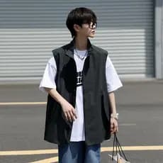 Colete Geral Homens E Mulheres Podem Usar Verão Hip-Hop Trendy Top ins Style Loose Sleeveless Waistcoat Clothes hiphop De Casaco Fino Versão Coreana Casual