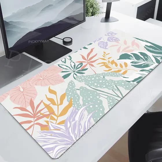 Gaming Mousepads Grande Tapete De Mouse Plantas Tropicais Mousepad Grandes Almofadas De Mesa Antiderrapante Borracha Pad