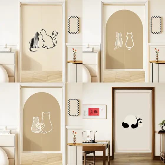 Cortina De Porta Japonesa De Gato Fofo , Noren Panda , Sala De Estar , Restaurante , Divisória De Entrada De Cozinha , S