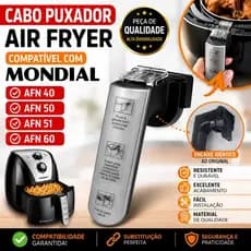 Puxador Compativel com Air Fryer Mondial Afn-40, Afn-50, Afn-51, Afn-60, Na Cor Preta (7016)