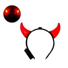 Tiara Led Diabinha Luz Vermelha Carnaval C/ Bateria Inclusa