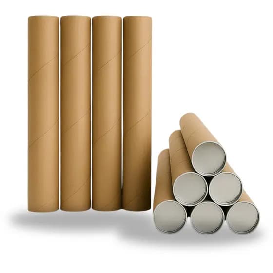 Kit 5 Tubo Tubete De Papelão Reforçado C/ Tampa 86cm X 7,3cm