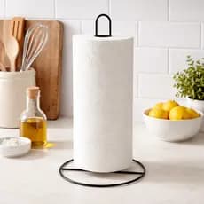 Suporte Porta Papel Toalha Preto Premium Organizador Elegante Vertical Cozinha