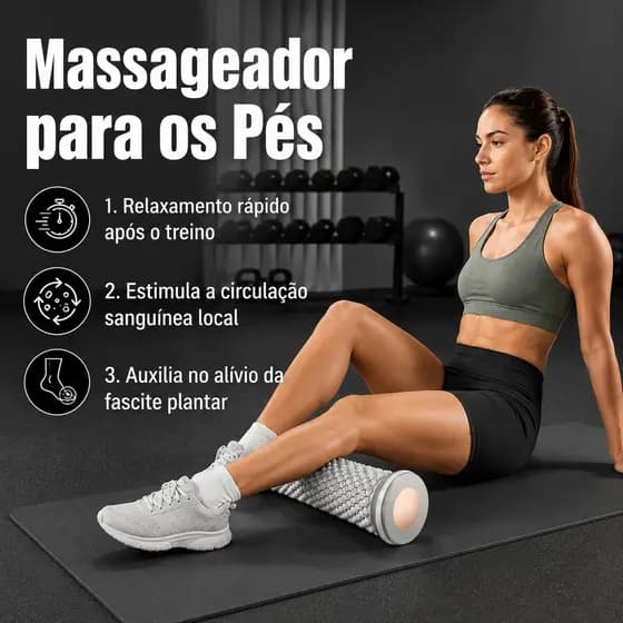 Massageador de Pés Rolo Manual e Bola Massageadora para Fáscia Plantar Alívio da Dor Relaxamento Muscular Portátil