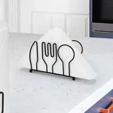 Porta Guardanapos Preto para Balcão Festa Organizador de Mesa