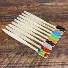 10 Peças Escovas De Dentes De Bambu Macio Sem BPA Biodegradáveis Carvão Natural