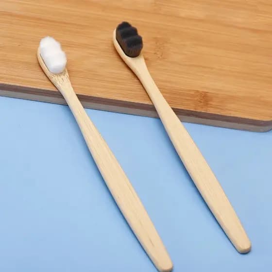 10 Unidades De Escova De Dentes De Bambu Biodegradável 10.000 Cerdas Altas-Extra Macias Micro-Nano