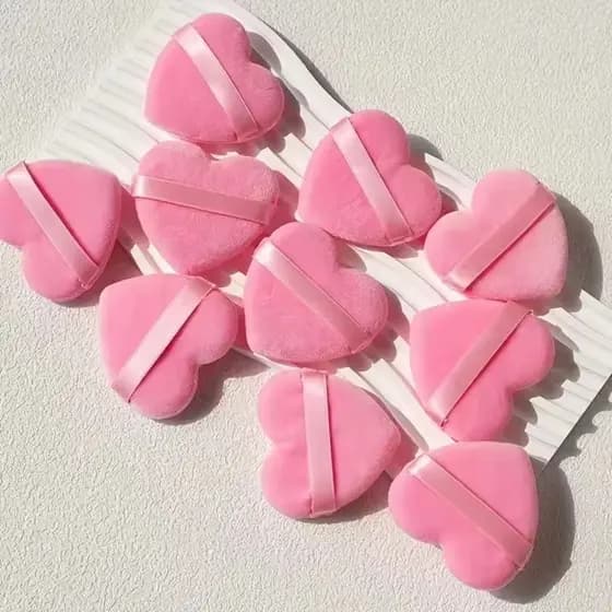 20 Pçs Esponjas De Coração Maquiagem Puff Rosto Almofadas Macias Triângulo Pó Cosméticos Acessórios Ferramentas