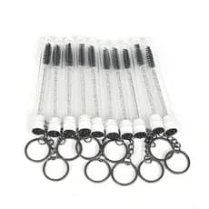 Tubo De Rímel Brilhante Com Chaveiro Preto , Aplicador De Varinha Para Extensão De Cílios , Pente De Sobrancelha , Pince