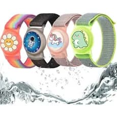 Pulseiras AirTag À Prova D'água Para Crianças , Pulseira De Nylon Elástica Com Suporte Air Tag , Capa Protetora Ra