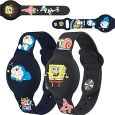 Pulseira AirTag à prova d'água para crianças, suporte para AirTag com desenho animado recortado para crianças com cobert