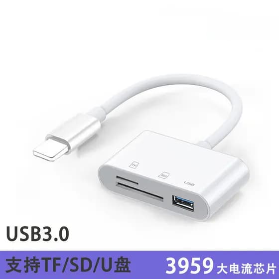 Leitor de cartão SD cartão de memória iphone cartão adaptador TF OTG cabo 3 em 1