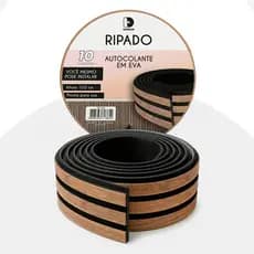 Ripado Autocolante Flexível 10m Preto 3d Domum Parede Madeir Preto
