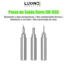 Ponta de Solda Luowei LW-936 | Reta, Curva e Faca | Alta Precisão e Durabilidade