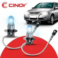 Par Lâmpada Automotiva H3 Super Branca Efeito Xenon 55W Cinoy Encaixe Padrão