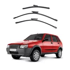 Kit Palheta Limpador Parabrisa Proteção Chuva Fiat Uno Mille 1984 à 2013