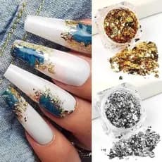 Kit Folhas De Ouro Enfeite Unha Encapsular/decoração Resina