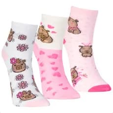 Kit 3 Pares Meia Capivara Cano Curto Infantil Fun Socks Desenho Divertida Estampada Engraçada Fofa
