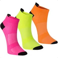 Kit 3 Pares Meia Performance Poliamida Unissex Cano Curto Soquete Esportiva Corrida Ciclismo