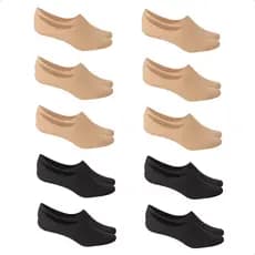 Kit 10 Pares Meia Poliamida Fio 40 Sapatilha Fina Feminino Invisível Soquete Conforto Winston