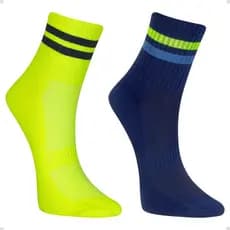 Kit 2 Pares Meia Poliamida Cano Médio Unissex Listrada Esportiva Academia Treino Performance