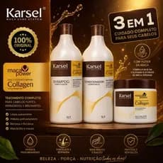 Kit Karsel 1 Shampoo 1l + 1 Condicionador 1l + 1 máscara de 500g