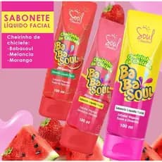 kit 3 Sabonete líquido facial babasoul Soul Cosmeticos 100 ml