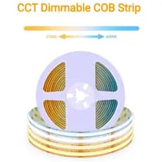 2M/5M/10M DC24V CCT 2700K-6500K Luz De Tira COB Regulável 576LEDs/M De Alta Densidade