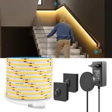 COB LED Luz De Tira Com Sensor Movimento PIR Portátil Interruptor/Receptor RF Sem Fio DIY Armário Cozinha Cama Quarto Escada Noite Lâmpada