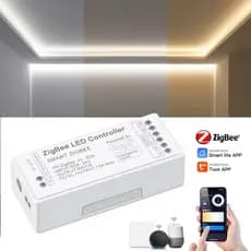 Zigbee 3.0 RGB CCT RGBW LED Controlador De Luz Tira Controle Voz Regulável Funciona Com Tuya Gateway Ponte SmartThings B