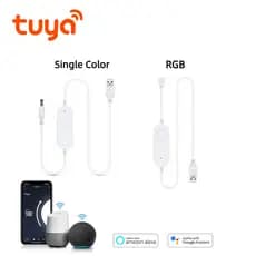 TUYA Inteligente USB 5V Cor Única/RGB LED Controlador Dimmer Para Tira De Luz 5050SMD 2835SMD Alexa Google Home Controle