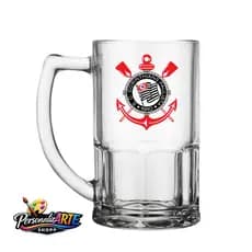 Caneca de chopp cerveja vidro 320ml personalizado com seu time!