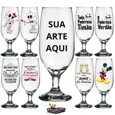 Taça de Cerveja Chopp de Vidro 300ml Personalizado a seu Estilo!