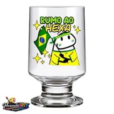 Taça de vidro Premium copo personalizado - Copa do Mundo - Rumo ao Hexa - Brasil!
