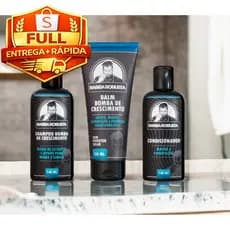 Kit barba robusta Shampoo, condicionador e balm
