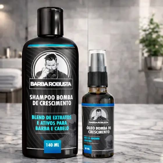 Kit barba robusta Shampoo e óleo para barba